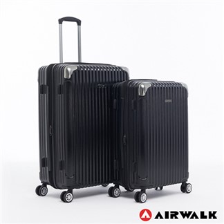 AIRWALK - 都市行旅20+24吋特光立體拉絲金屬護角輕質拉鍊行李箱