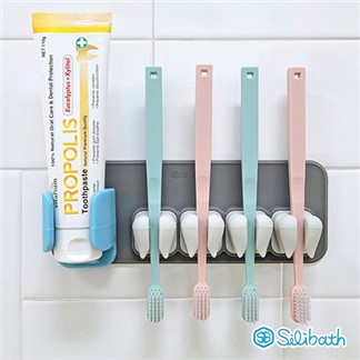 【韓國 Silibath】家庭號牙膏牙刷架