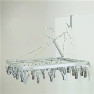 日本AISEN《變身機能》鋁合金方型框架20夾曬衣架