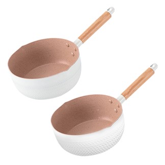 日式麥飯石不沾牛奶雪平鍋（20cm） 牛奶鍋 不沾鍋 輔食鍋 燉鍋湯鍋電磁爐電陶
