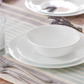 【美國康寧CORELLE】純白5件式餐盤碗組(E21)