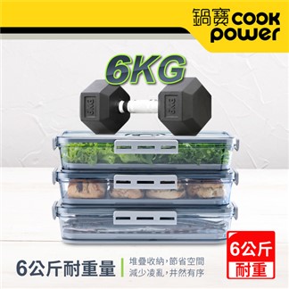 【CookPower 鍋寶】儲物計時保鮮盒1800ml (三入組)