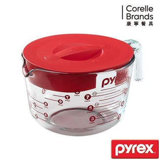 【美國康寧 Pyrex】耐熱玻璃含蓋式量杯-2000ml