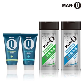 *【MAN-Q】沐浴洗面組合3件組(隨機洗髮沐浴露x2、隨機胺基酸洗面乳x1入)