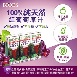 【囍瑞】純天然 100% 葡萄汁原汁(200ml)x48瓶