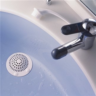 日本LEC盥洗台排水口毛髮過濾器2入裝(S型)