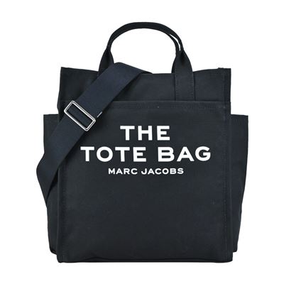 MARC JACOBS THE TOTE字母印花帆布兩用托特包/旅行袋-黑