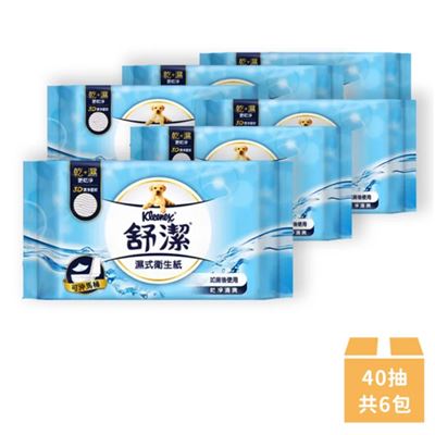 Kleenex 舒潔 濕式衛生紙 40抽x6包(天然綠茶複合配方)