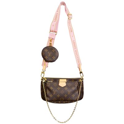 Louis Vuitton Multi Pochette Accessoires混合式斜背袋(粉棕)