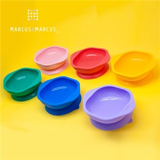 【MARCUS＆MARCUS】好好吃飯學習餐具組 (吸盤碗+握握叉匙+防掉落帶)