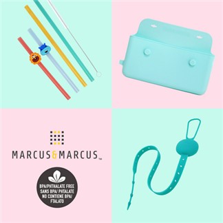 【MARCUS＆MARCUS】輕旅行寶貝環保餐具袋(餐具袋+親子吸管+防掉落帶)