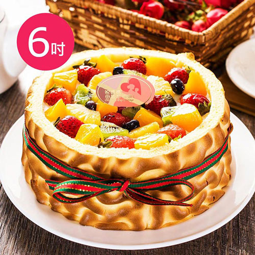 樂活e棧-母親節造型蛋糕-虎皮百匯蛋糕6吋1顆(母親節 蛋糕 手作 水果)