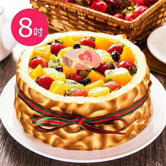 樂活e棧-母親節造型蛋糕-虎皮百匯蛋糕8吋1顆(母親節 蛋糕 手作 水果)