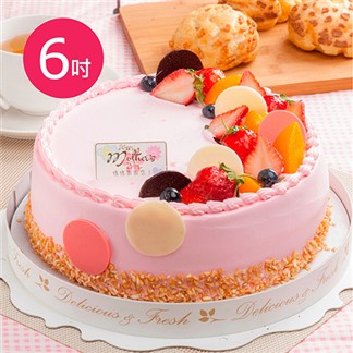 樂活e棧-母親節造型蛋糕-初戀圓舞曲蛋糕6吋1顆(母親節 蛋糕 手作 水果)