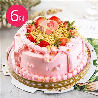 樂活e棧-母親節造型蛋糕-粉紅華爾滋蛋糕6吋1顆(母親節 蛋糕 手作 水果)