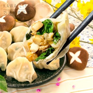 *【KAWA巧活】塔香杏鮑菇素食手工水餃(25g，20粒)