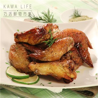 【KAWA巧活】自然風味黃金雞翅6包組(迷迭香)