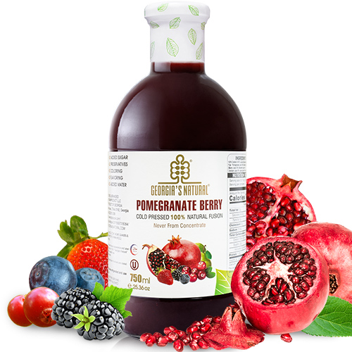Georgia紅石榴莓果原汁(750ml) 非濃縮還原果汁*6瓶