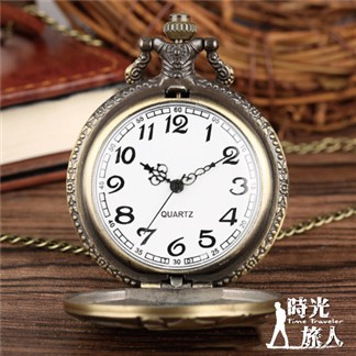 【時光旅人】老時光系列懷舊上海雙面造型復古翻蓋懷錶隨貨附贈長鍊