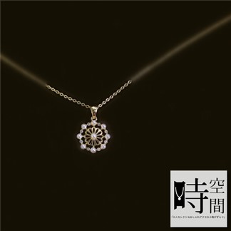 『時空間』典雅鏤空花朵珍珠鑲鑽交織造型(14Kgpゴールド)項鍊 -單一款式