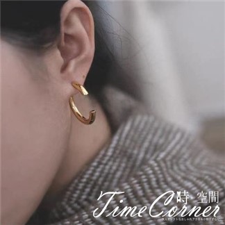 『時空間』925銀針時尚穿透感C型造型耳環(大款)