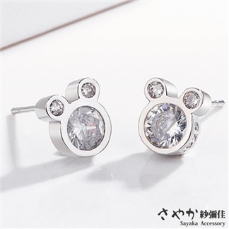 【Sayaka紗彌佳】純真年代珍藏版米奇造型鑲鑽耳環