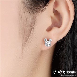 【Sayaka紗彌佳】純真年代珍藏版米奇造型鑲鑽耳環