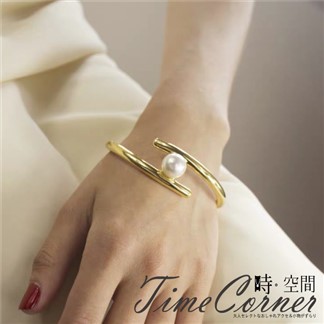 『時空間』理性冷淡風線條造型珍珠手環