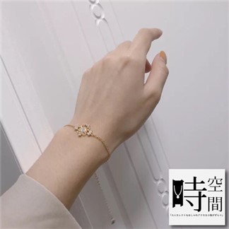 『時空間』愛的使者鳶尾花蕾絲鏤空(14Kgp????)項鍊+手鍊套組 -單一款式