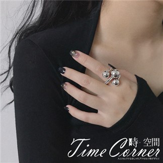 『時空間』高調奪目金屬珠亮面造型戒指