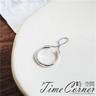 『時空間』精緻厚實素面圓珠鍊條雙層戒指