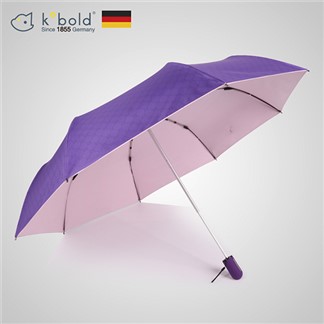 【德國kobold酷波德】抗UV粉紅女王系列-矽膠蜂巢按摩手把防曬三折傘-貴氣紫