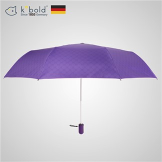 【德國kobold酷波德】抗UV粉紅女王系列-矽膠蜂巢按摩手把防曬三折傘-貴氣紫