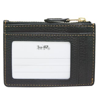 COACH DISNEY聯名 MINNIE米妮牛皮卡夾-零錢鑰匙包-黑色(附盒)