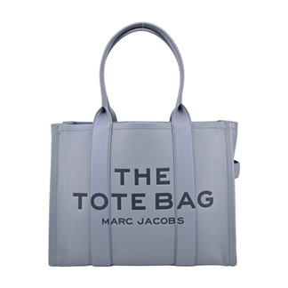 MARC JACOBS The Leather TOTE皮革肩背托特包-大-灰藍