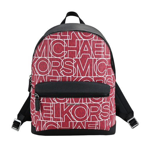 MICHAEL KORS COOPER字母滿版LOGO男款後背包-紅、※特惠商品不參與全站