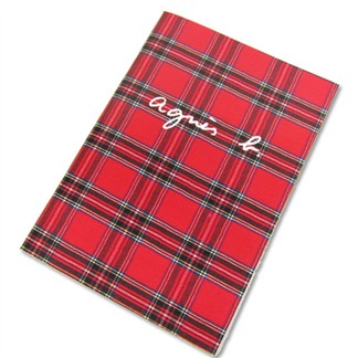 agnes b.蘇格蘭紋筆記本(紅)