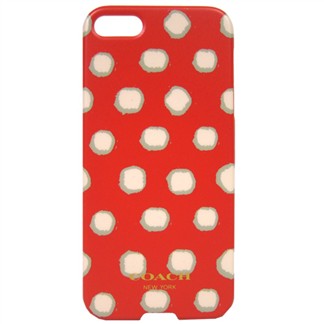 COACH 小斑點 iPhone5手機保護殼(紅白)