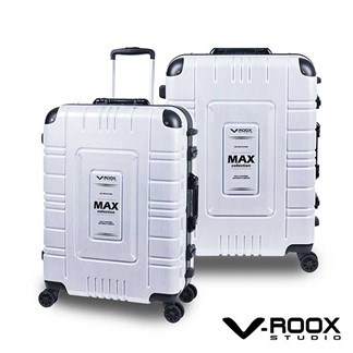 V-ROOX MAX 28吋 美式硬派風硬殼鋁框旅行箱 白拉絲 VR-59207