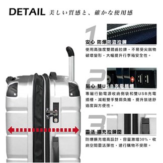 日本 GripMaster 鎧甲黑 閃電輕騎士 雙把手拉鍊式硬殼行李箱 27吋