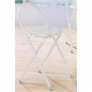 《Ｃ＆Ｂ》好易收圓形便利折疊椅(二入)-白鐵管白坐墊