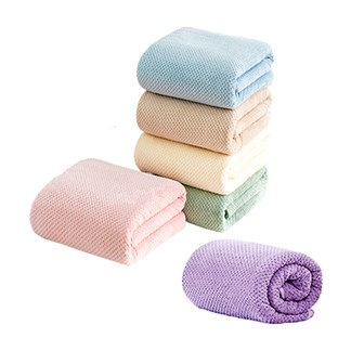 超吸水珊瑚絨菠蘿格浴巾 大呎寸吸水浴巾 大毛巾 吸水毛巾