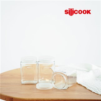 【silicook】方型直筒收納盒 640ml 三件組
