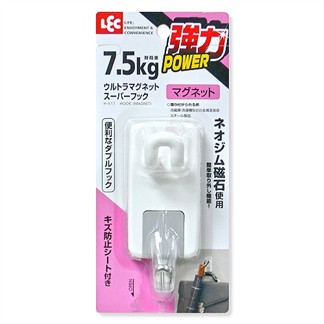 日本LEC荷重7.5公斤超強力磁鐵雙勾頭掛勾