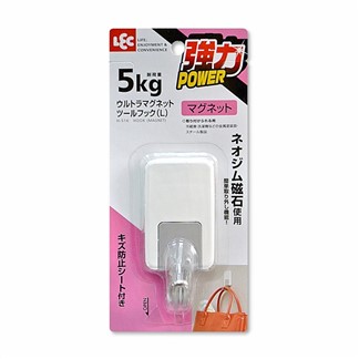 日本LEC荷重5公斤磁鐵掛勾+5色鐵藝磁鐵夾-特惠組