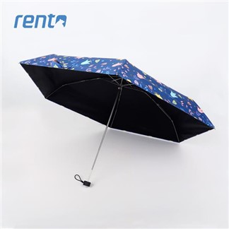 【rento】MINI不鏽鋼黑膠晴雨傘-草葉集 (藍)