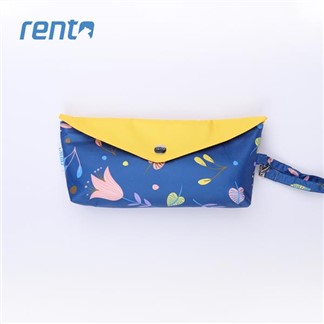 【rento】MINI不鏽鋼黑膠晴雨傘-草葉集 (藍)