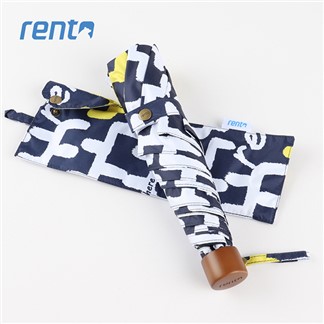 【rento】碳纖輕量黑膠晴雨傘(塗鴉-深藍)