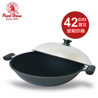 寶馬牌瓷釉雙耳炒鍋(42cm) JA-A-012-042