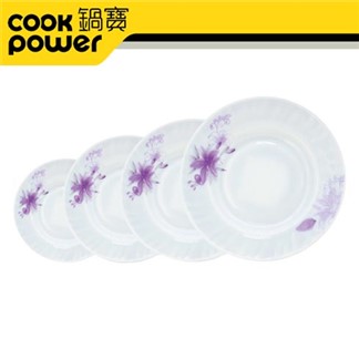 【CookPower鍋寶】強化耐熱餐具-嫣紫百合湯盤4件組SB-XTP-4
